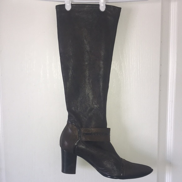 🥾FML Knee High Boots Brown Leather BF22 - Picture 2 of 4